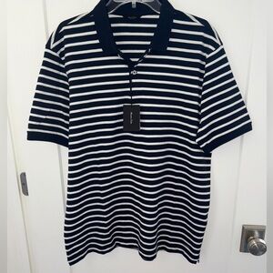 NWT Massimo Dutti striped knit polo shirt sz XL